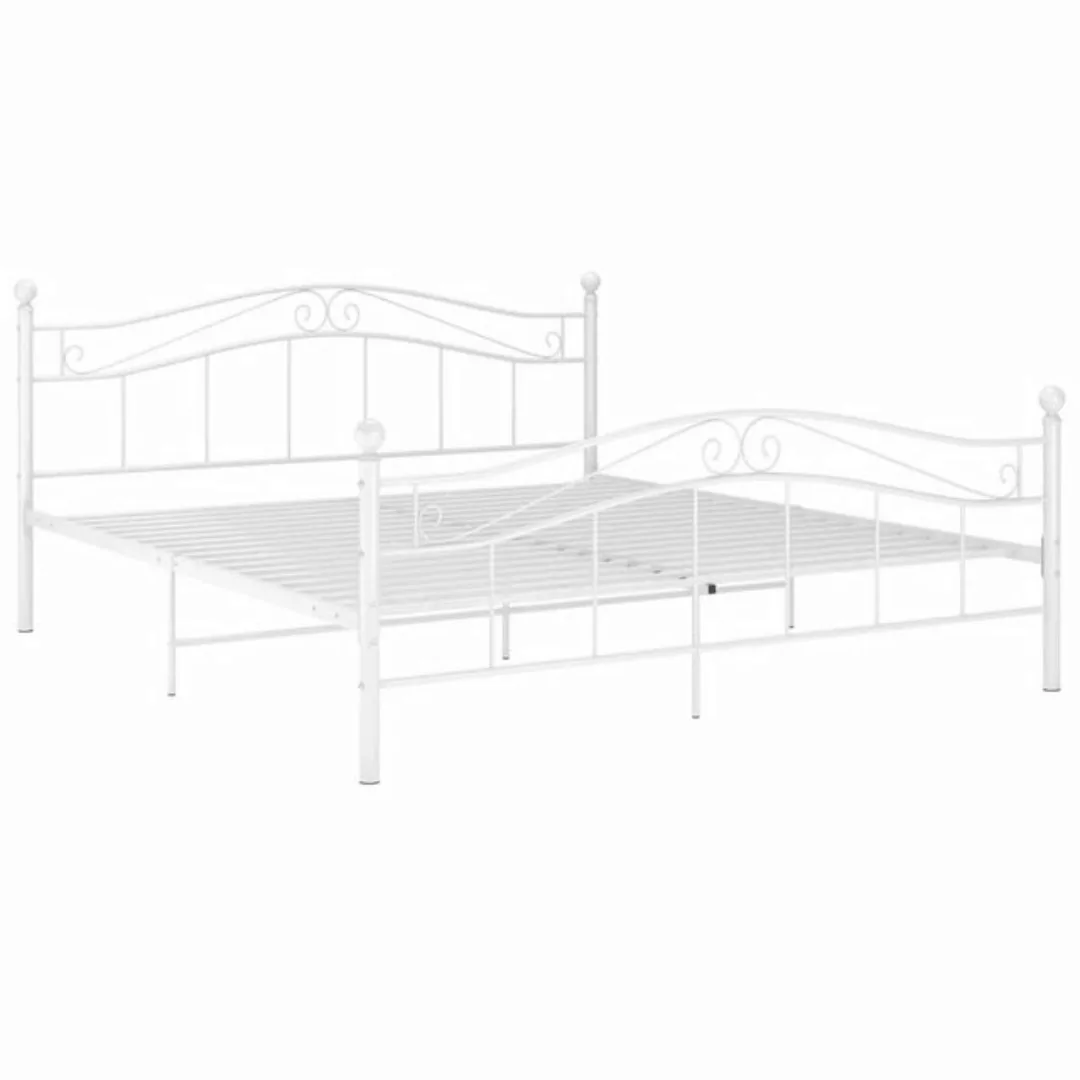 furnicato Bettgestell Bett Weiß Metall 140x200 cm (1-tlg) günstig online kaufen