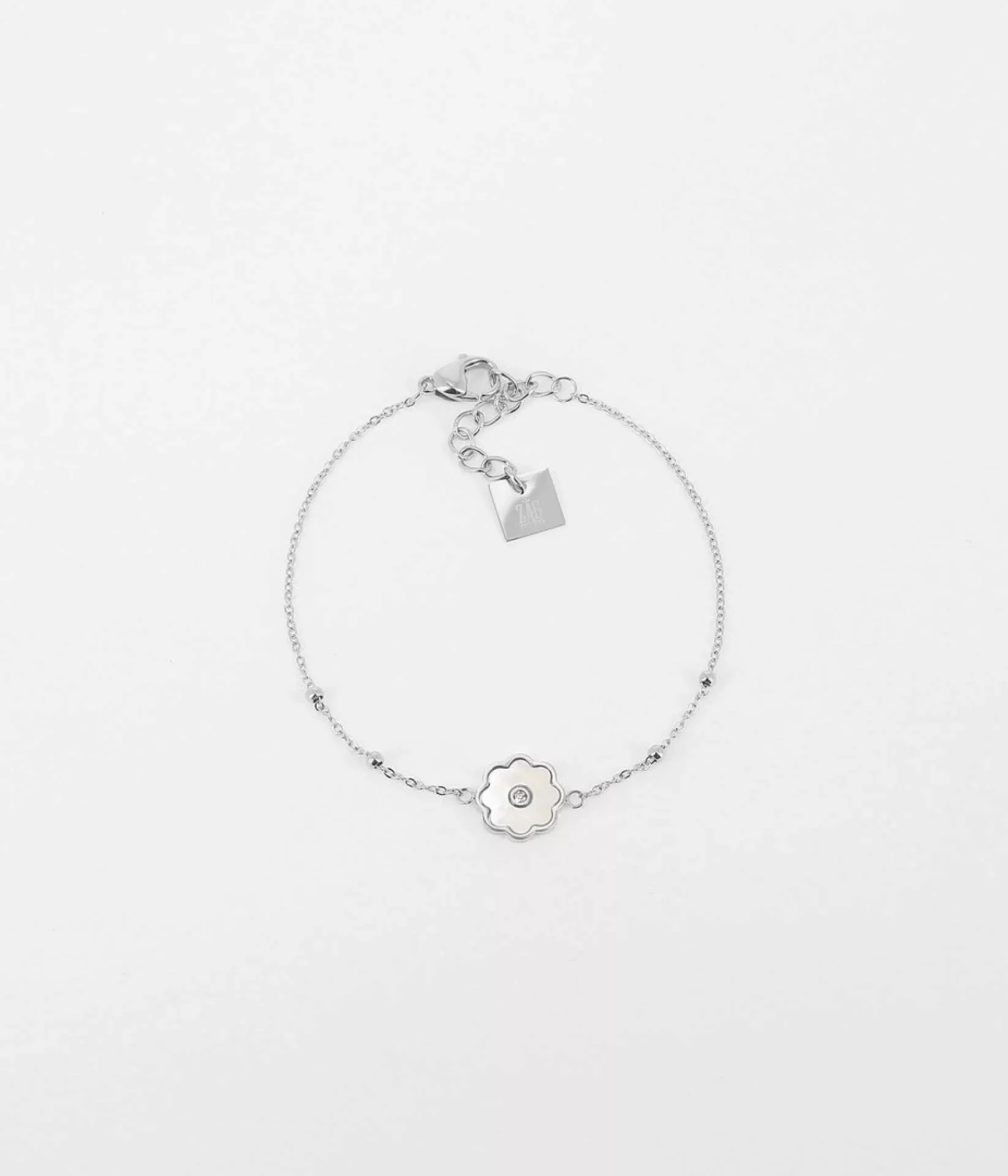 Zag Bijoux Armband mit Blume Silber / Perlmutt günstig online kaufen