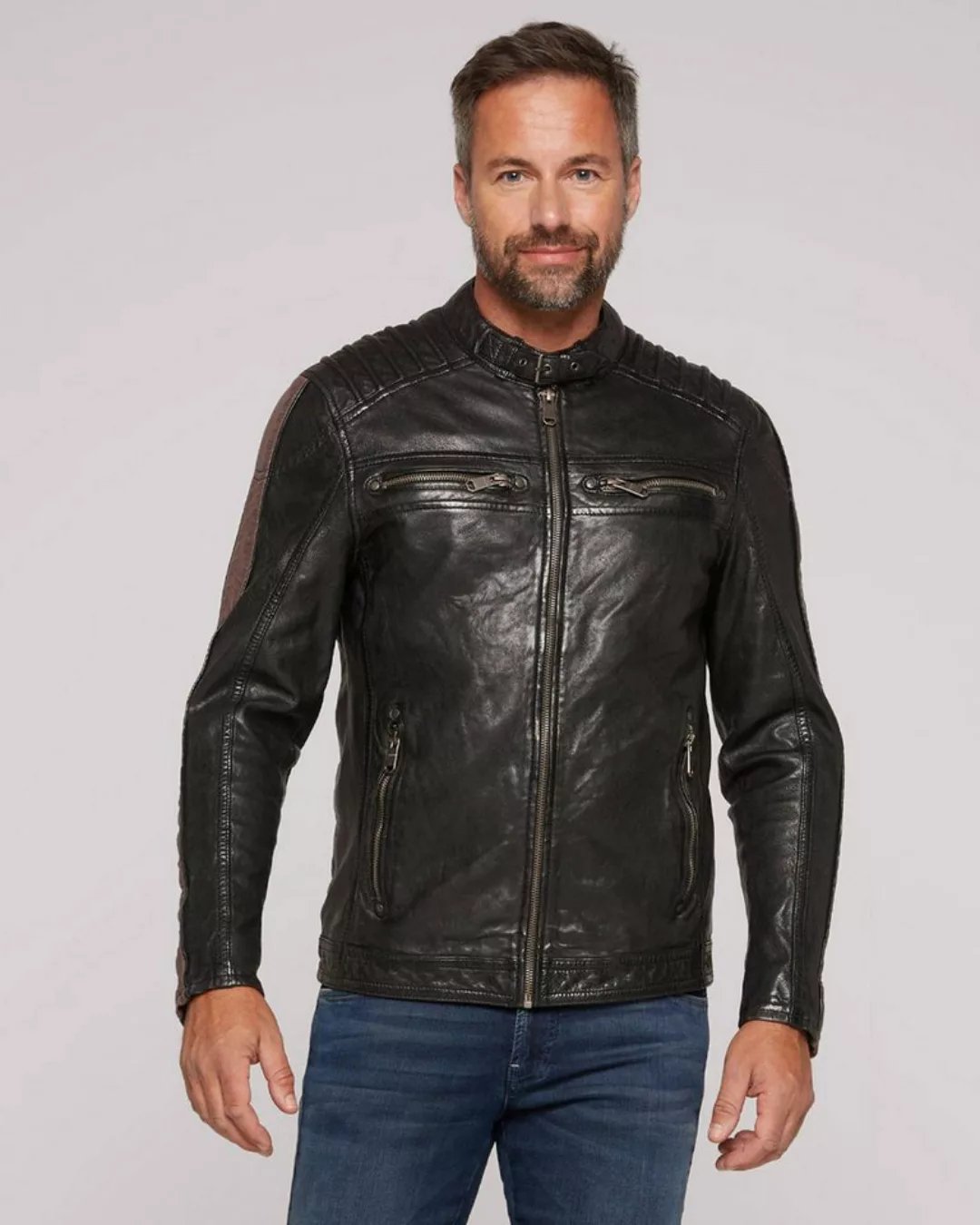 CAMP DAVID Lederjacke Brenton Camp David - Herren Echtleder Lederjacke Lamm günstig online kaufen