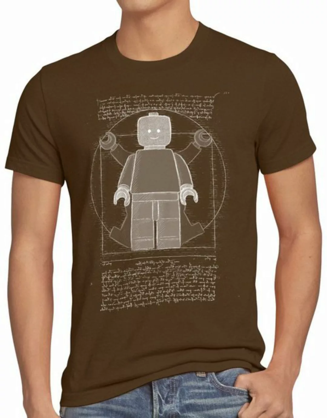 style3 Print-Shirt Herren T-Shirt Vitruvianische Klemmbausteinfigur da vinc günstig online kaufen