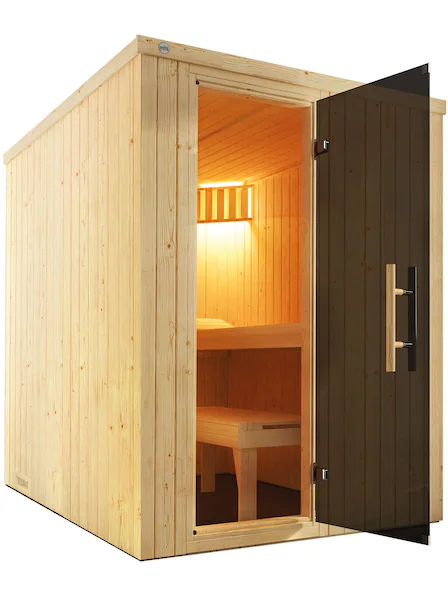 weka Sauna »Elementsauna KAARINA 1«, platzsparende Nischensauna, moderne Ga günstig online kaufen