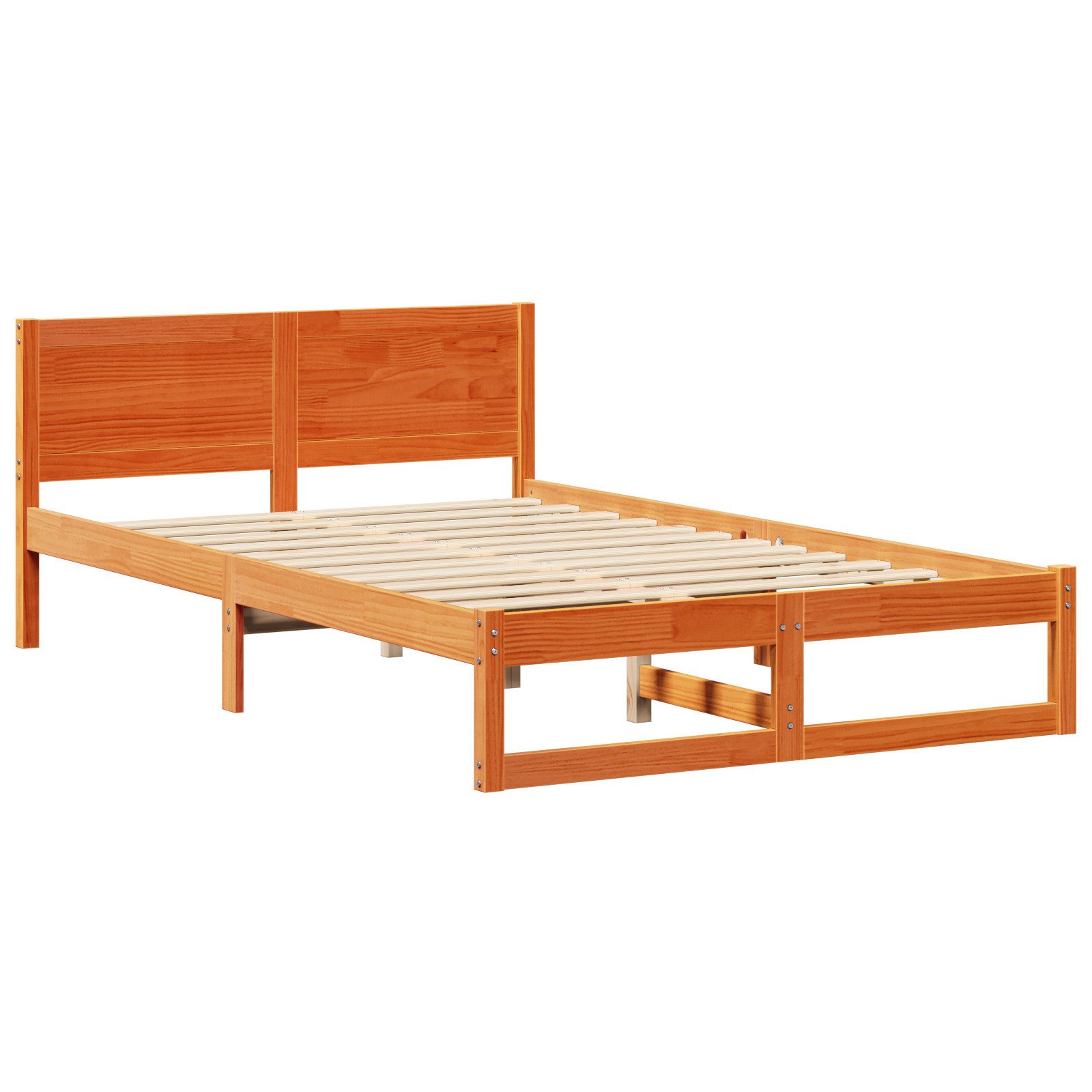 vidaXL Bett Bettgestell Wachsbrown Massivholz Kiefer günstig online kaufen