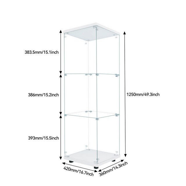 FUROKOY Glasvitrine Glas Standvitrinen, Drei/Zweifach-Vitrine aus gehärtete günstig online kaufen