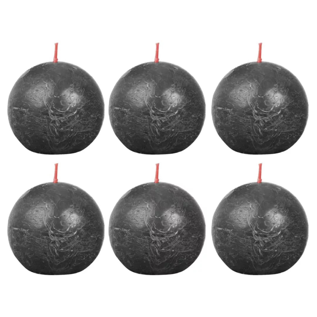 Bolsius Rustikale Kugelkerzen Shine 6 Stk. 76x71 Mm Sturmgrau günstig online kaufen