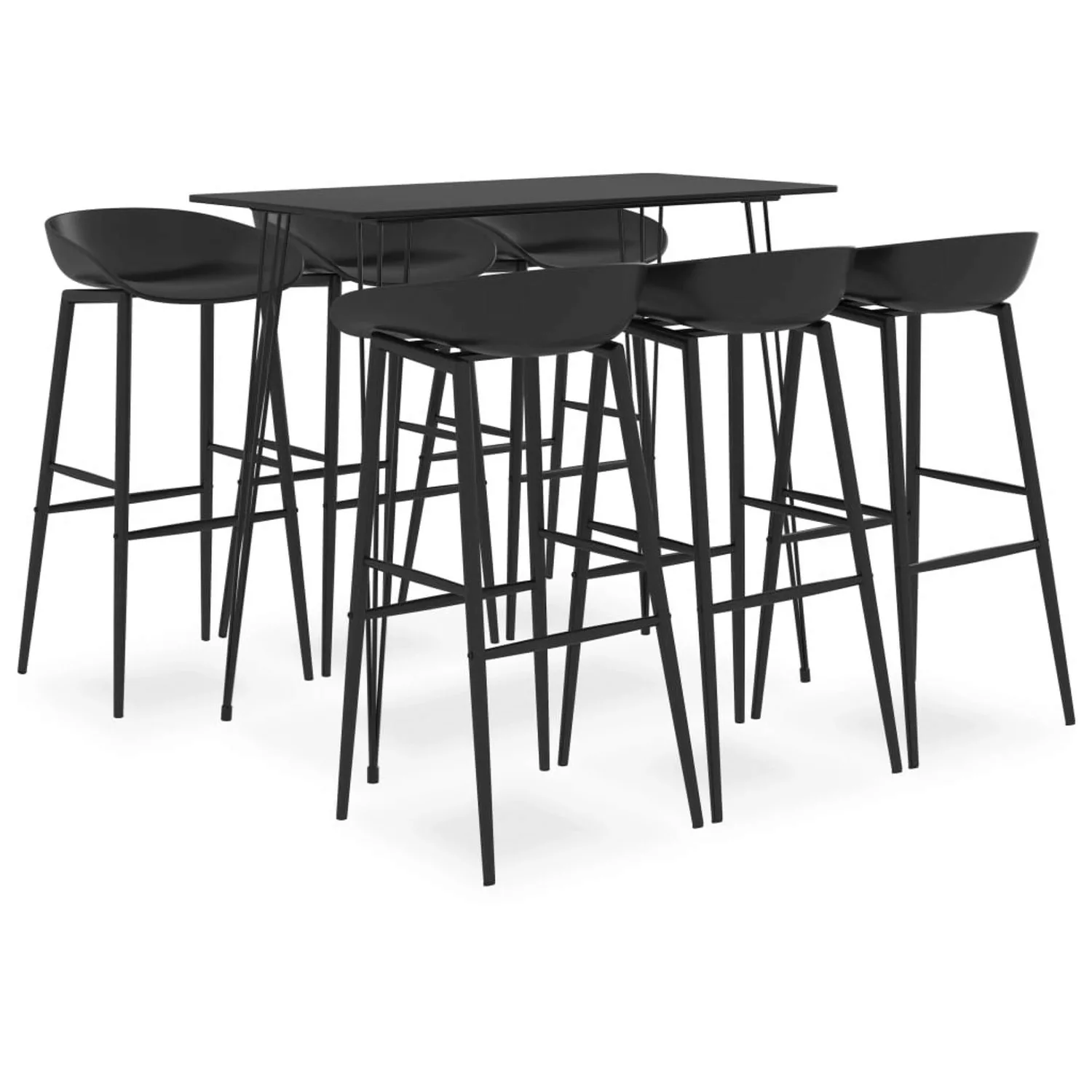 vidaXL 7-tlg. Bar-Set Schwarz Modell 16 günstig online kaufen