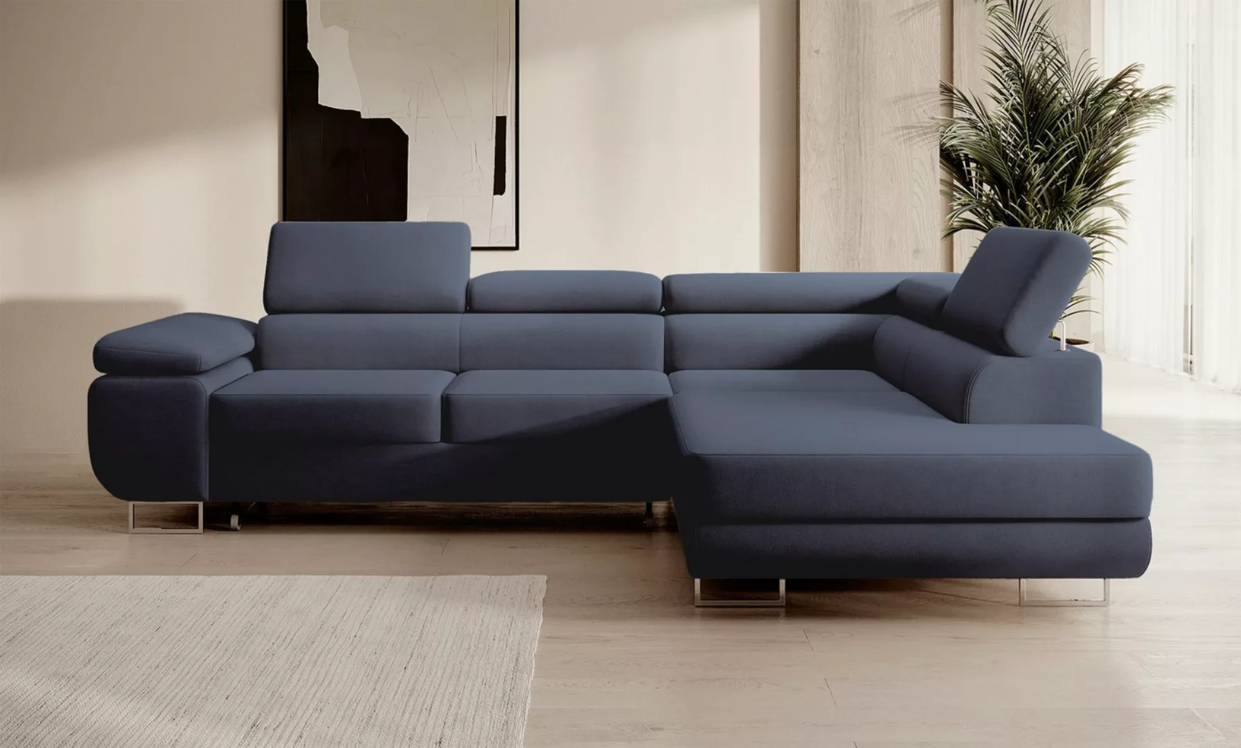 DB-Möbel Ecksofa "Stella Castel" - L-Sofa mit Schlaffunktion, Bettkasten,Co günstig online kaufen