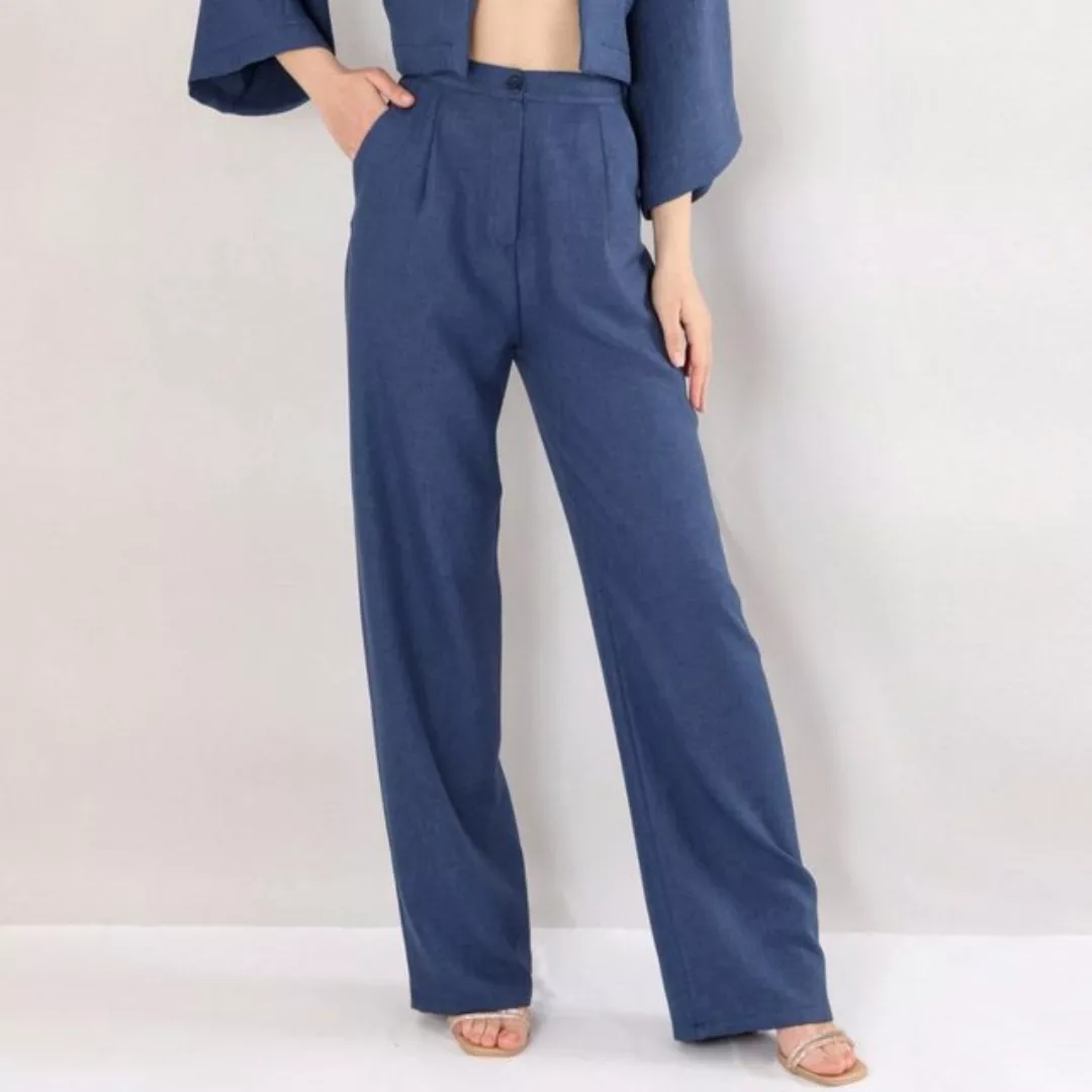 fashionshowcase Palazzohose Damen Hose in Leinenoptik – Sommerhose Weites B günstig online kaufen
