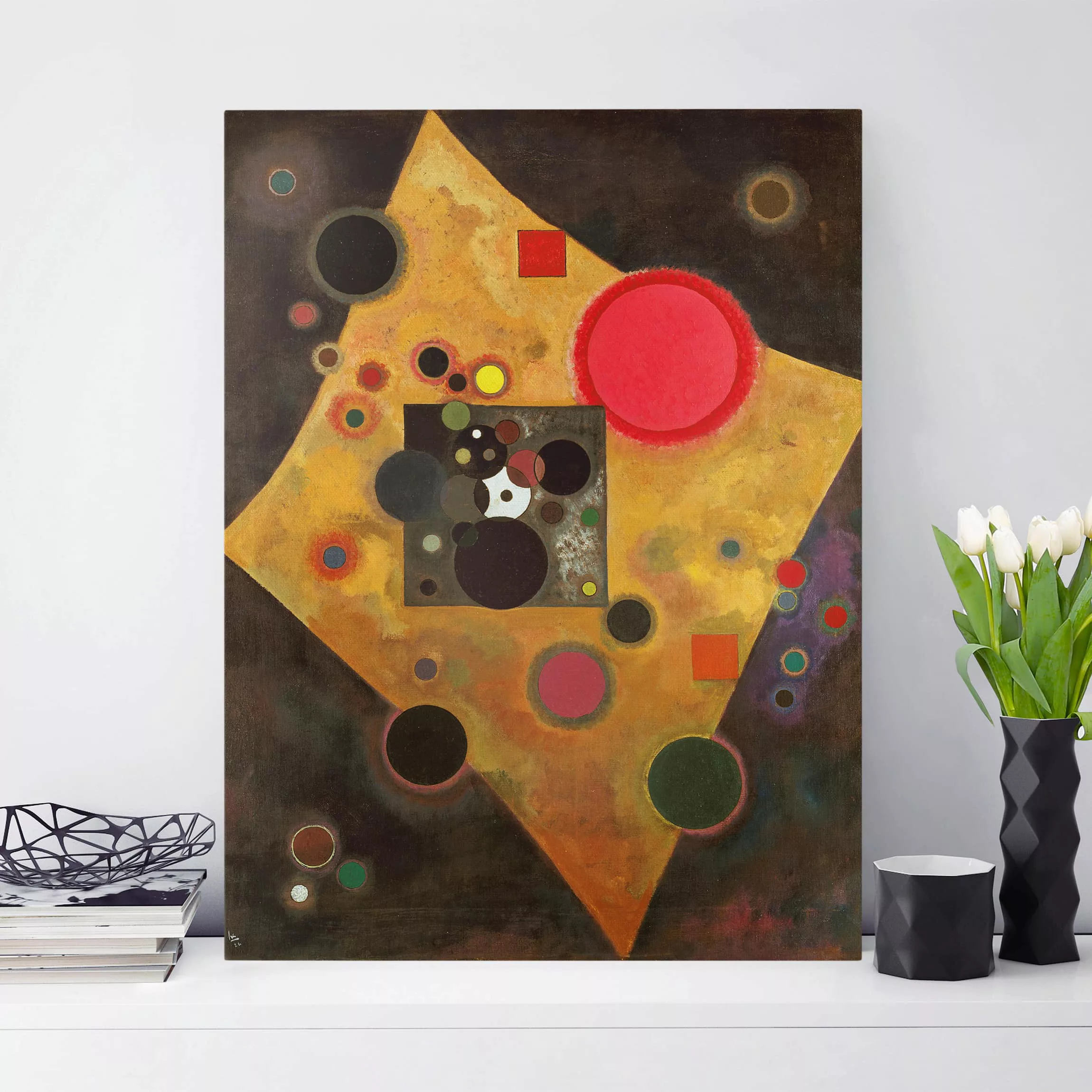 Leinwandbild - Hochformat Wassily Kandinsky - Akzent in rosa günstig online kaufen