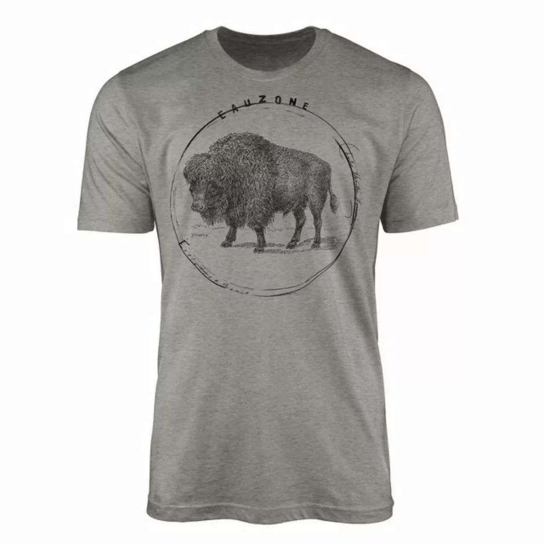 Sinus Art T-Shirt Evolution Herren T-Shirt Bison günstig online kaufen