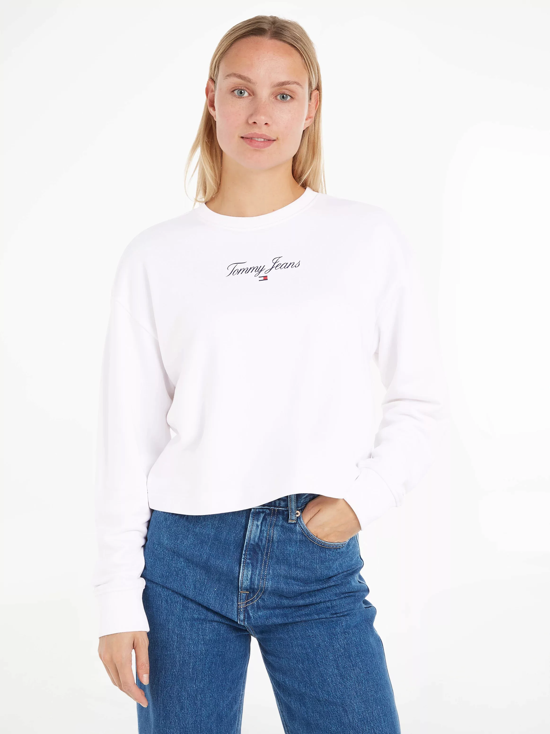 Tommy Jeans Sweatshirt "TJW RLX ESSENTIAL LOGO 1 CREW", mit Kontrastband am günstig online kaufen