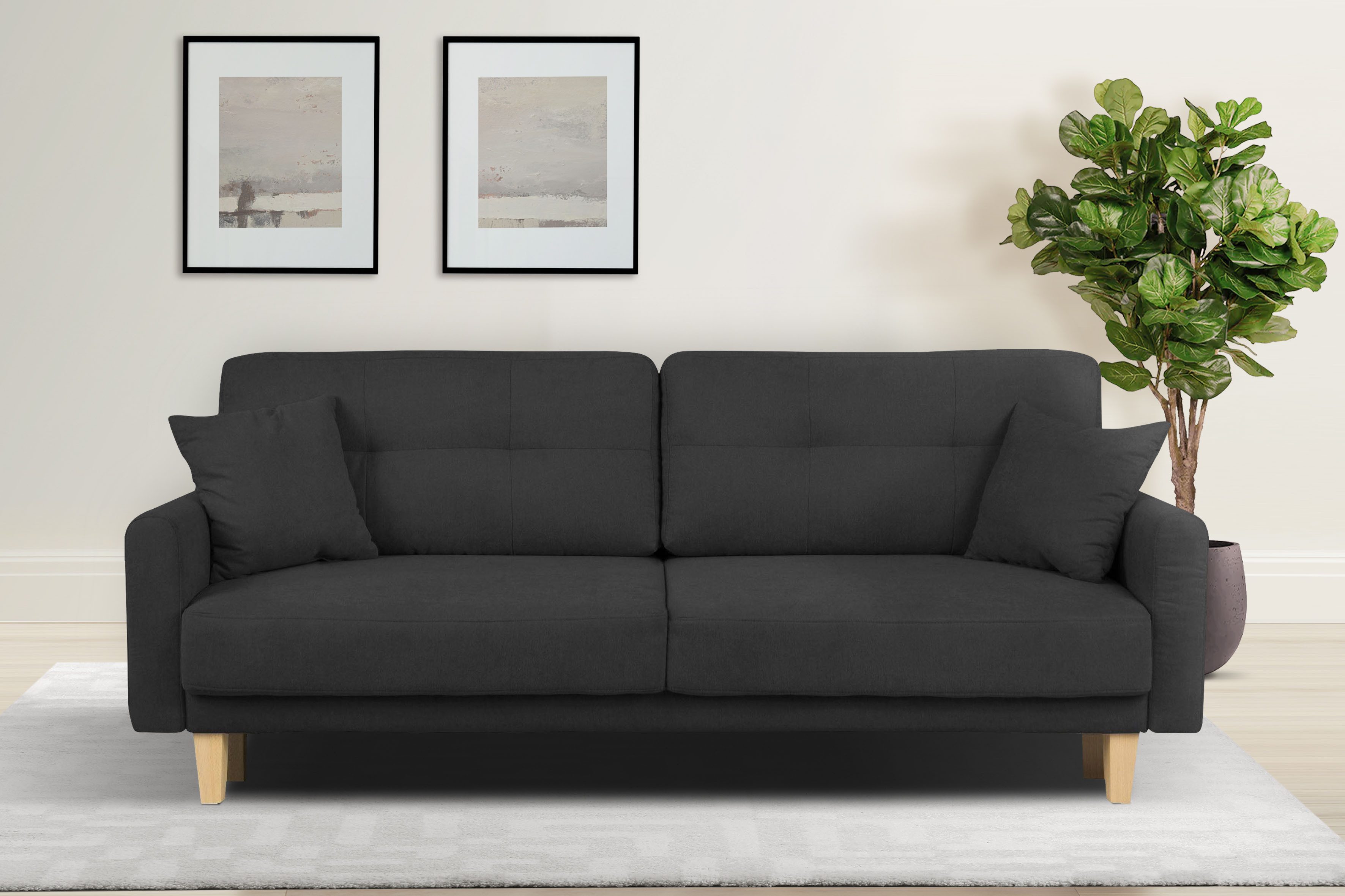 Home affaire 3-Sitzer "TRIPLO optionale Schlafsofa mit Bettkasten, Maße B/T günstig online kaufen