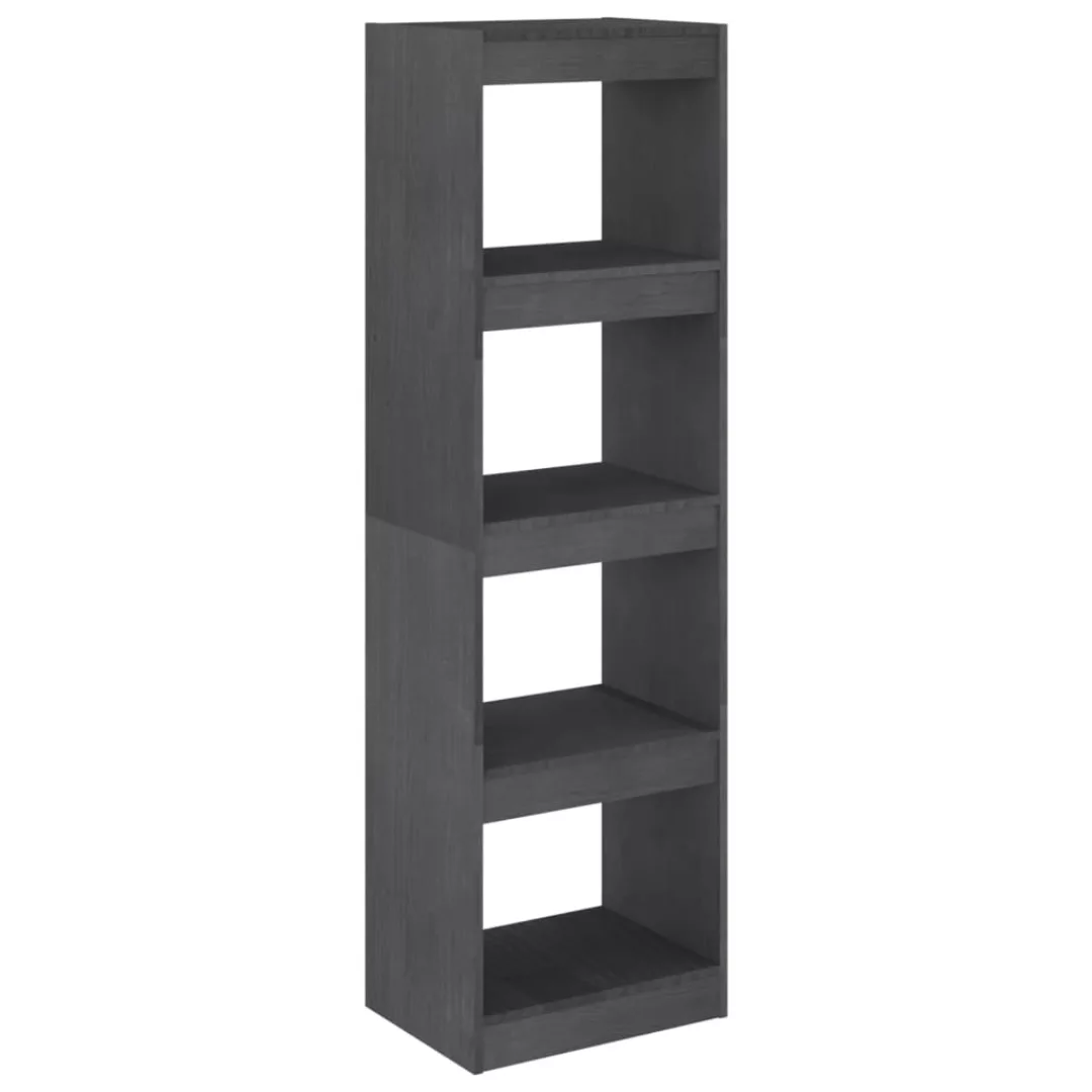 Bücherregal Raumteiler Grau 40x30x135,5 Cm Massivholz Kiefer günstig online kaufen