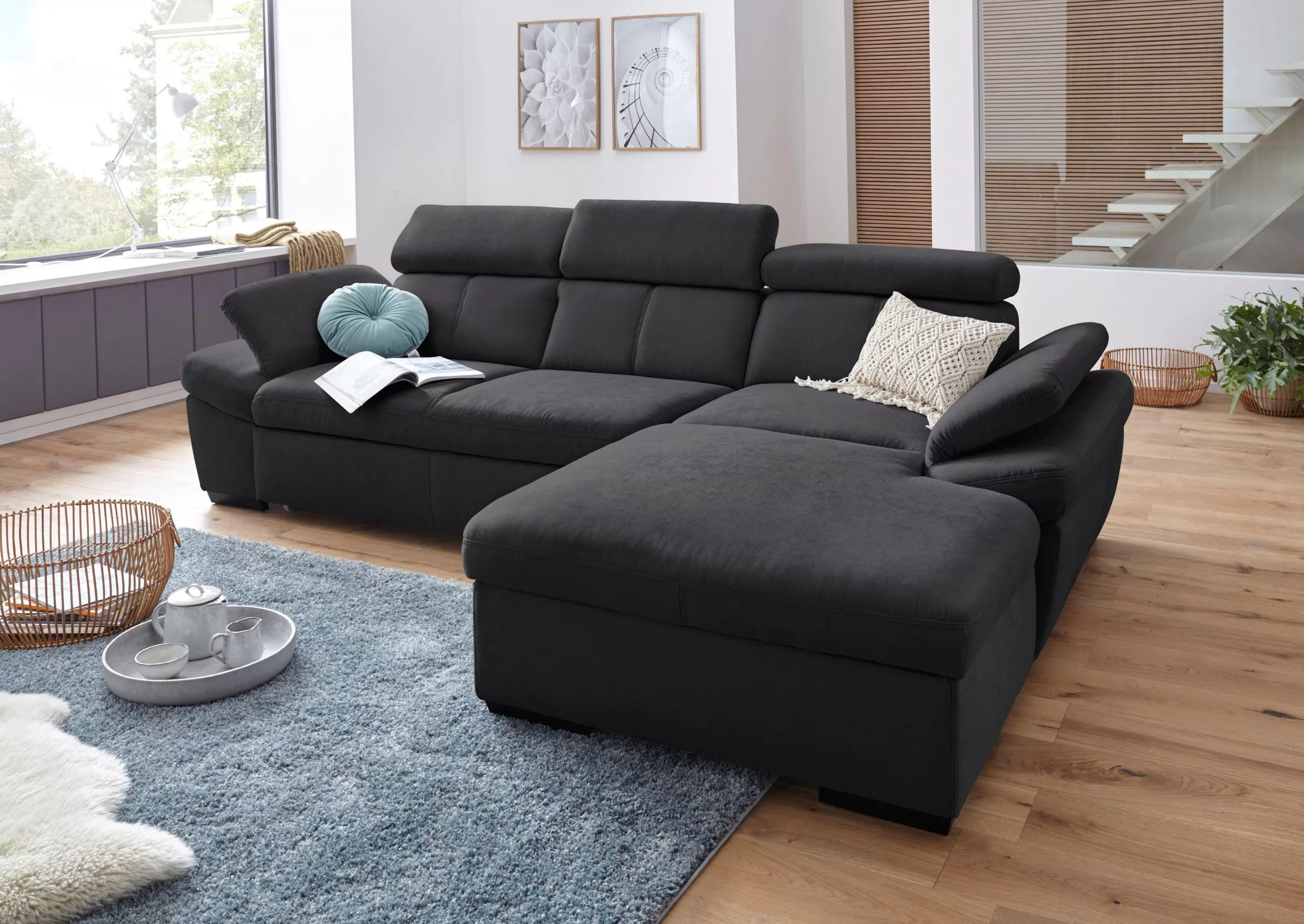 exxpo - sofa fashion Ecksofa "Salerno, inkl. Kopf- und Armteilverstellung, günstig online kaufen