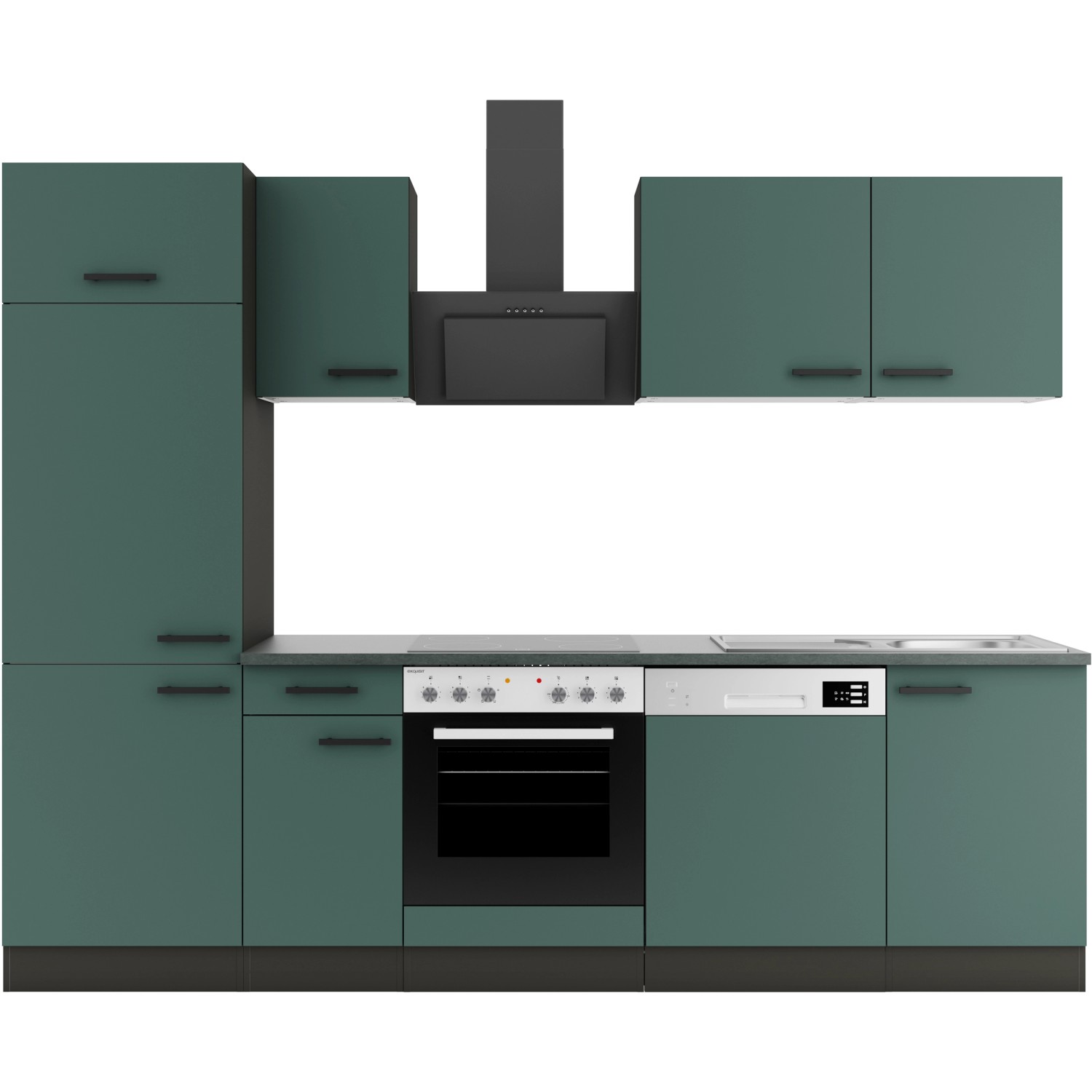 OPTIFIT Verona405 Küchenzeile 270 cm Steingrün günstig online kaufen