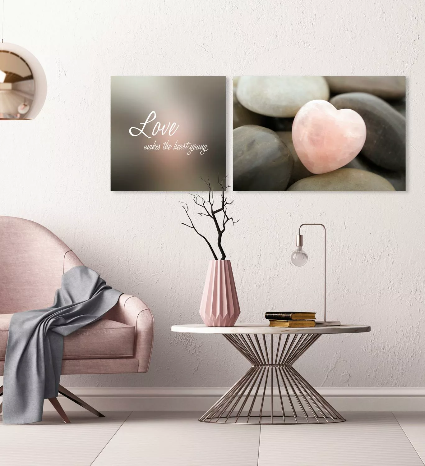 queence Leinwandbild "Love", Herz-Herzbilder-Kunst-Modern-Spa-Spa Bilder-Sp günstig online kaufen