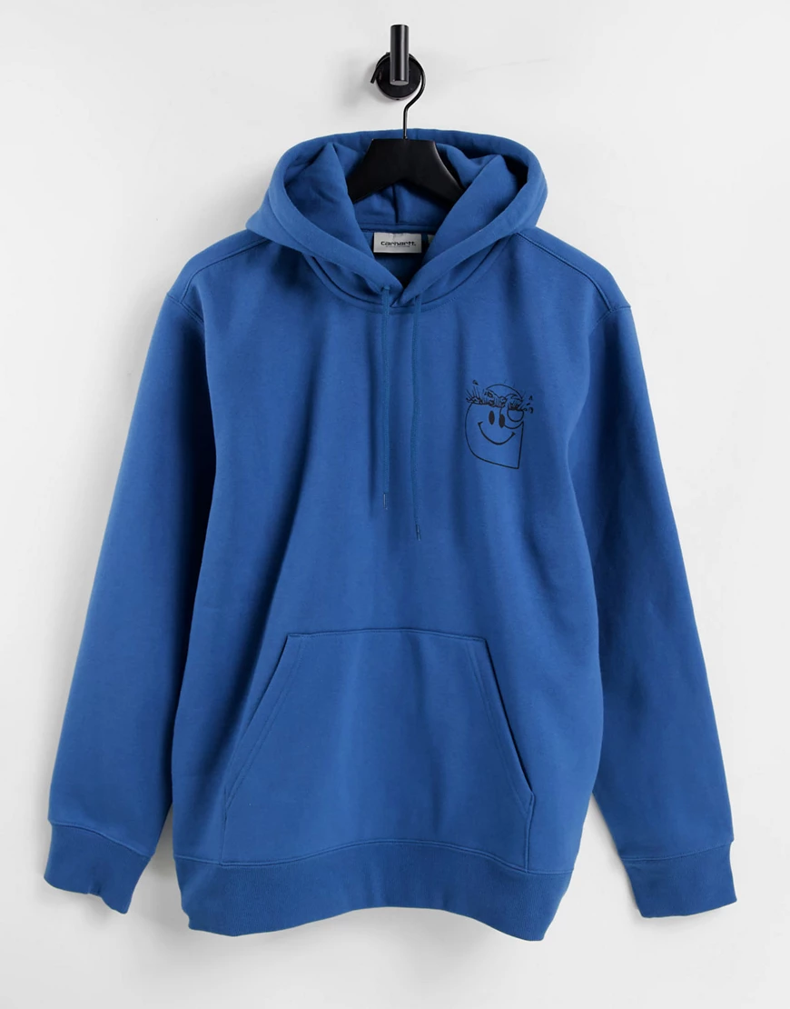 Carhartt WIP – Kapuzenpullover in Blau mit Smiley günstig online kaufen