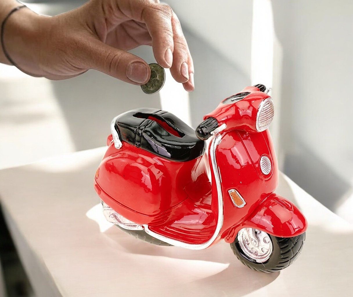 Kremers Schatzkiste Spardose Spardose Motorroller Rot günstig online kaufen