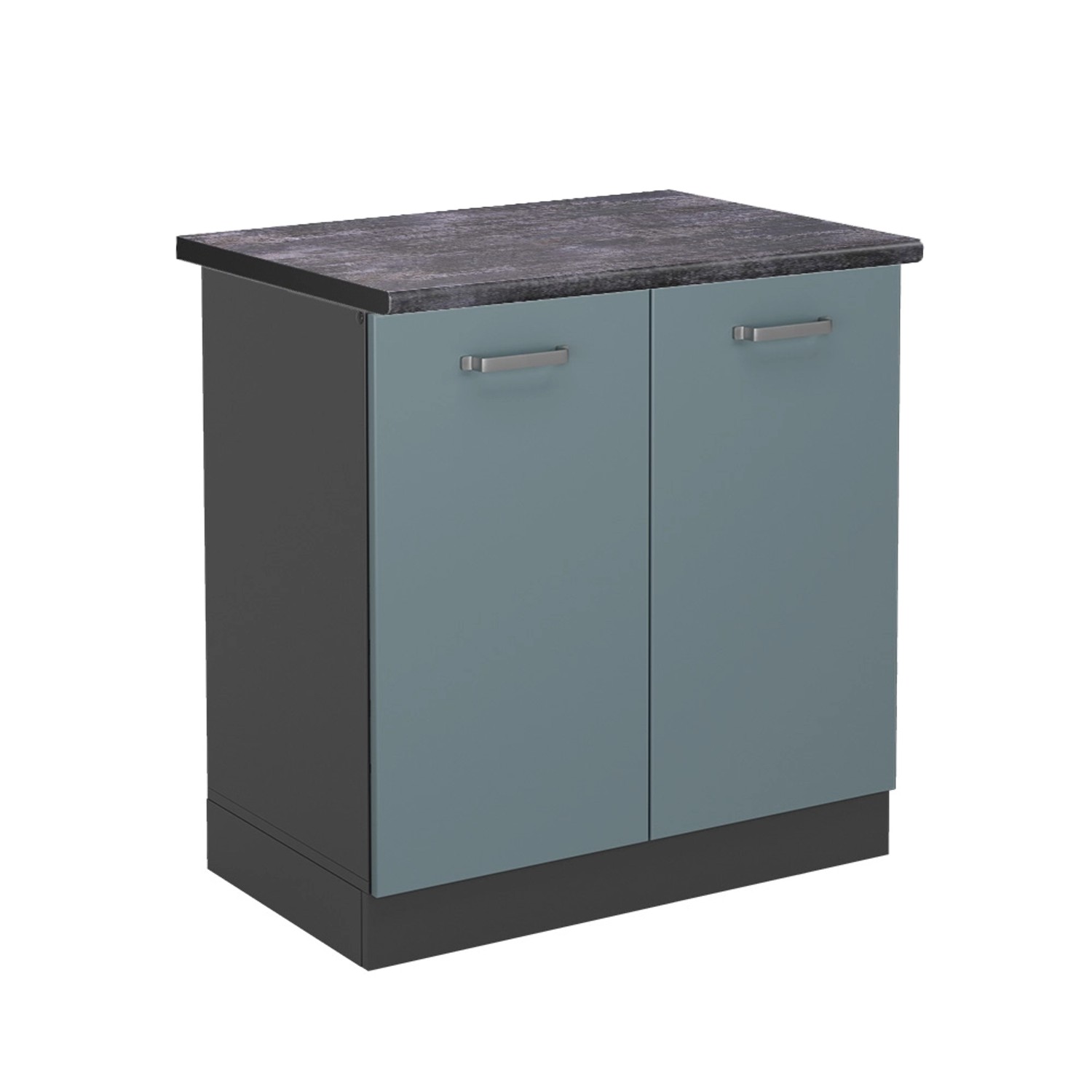 Vicco Spülenunterschrank R-Line, Blau-Grau/Anthrazit, 80 cm, günstig online kaufen