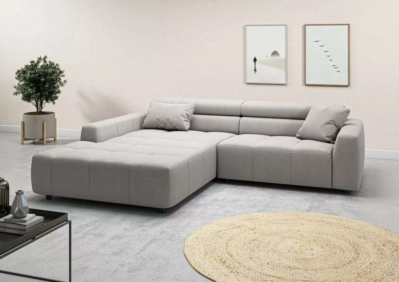 3C Candy Ecksofa Denver auch mit Cord- und Easy care-Bezug, Kopfteilverstel günstig online kaufen