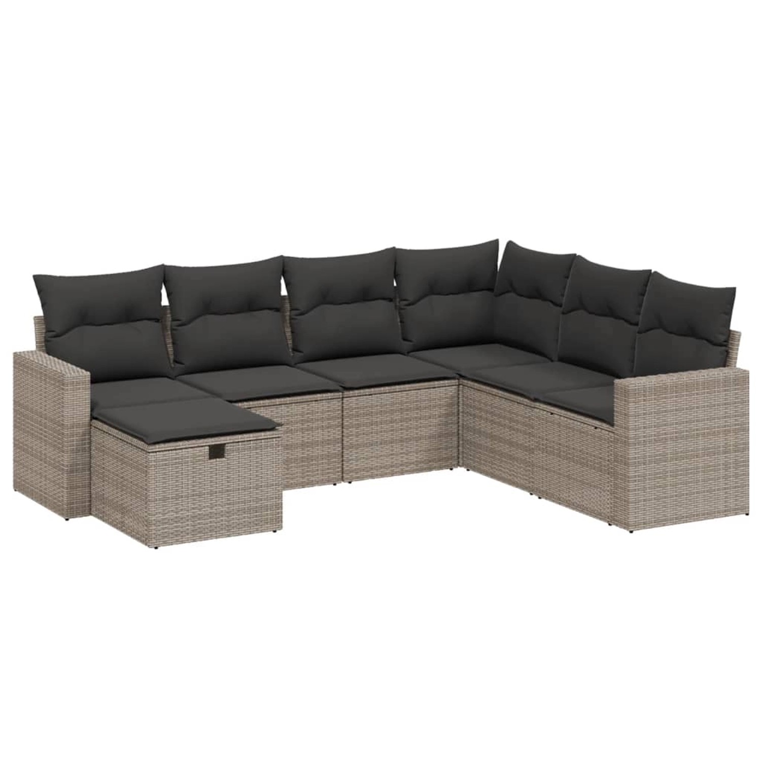 vidaXL 7-Tlg Garten-Sofagarnitur mit Kissen Grau Poly Rattan 3263526 günstig online kaufen