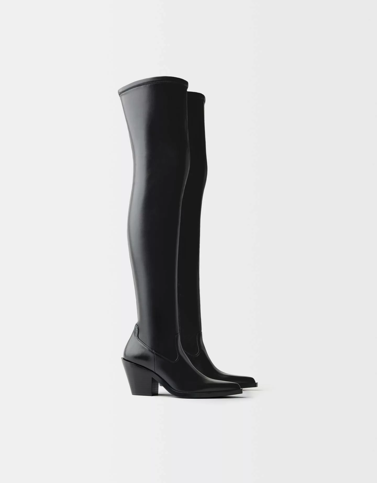 Bershka Langschaftstiefel Im Cowboylook Mit Absatz Damen 35 Schwarz günstig online kaufen