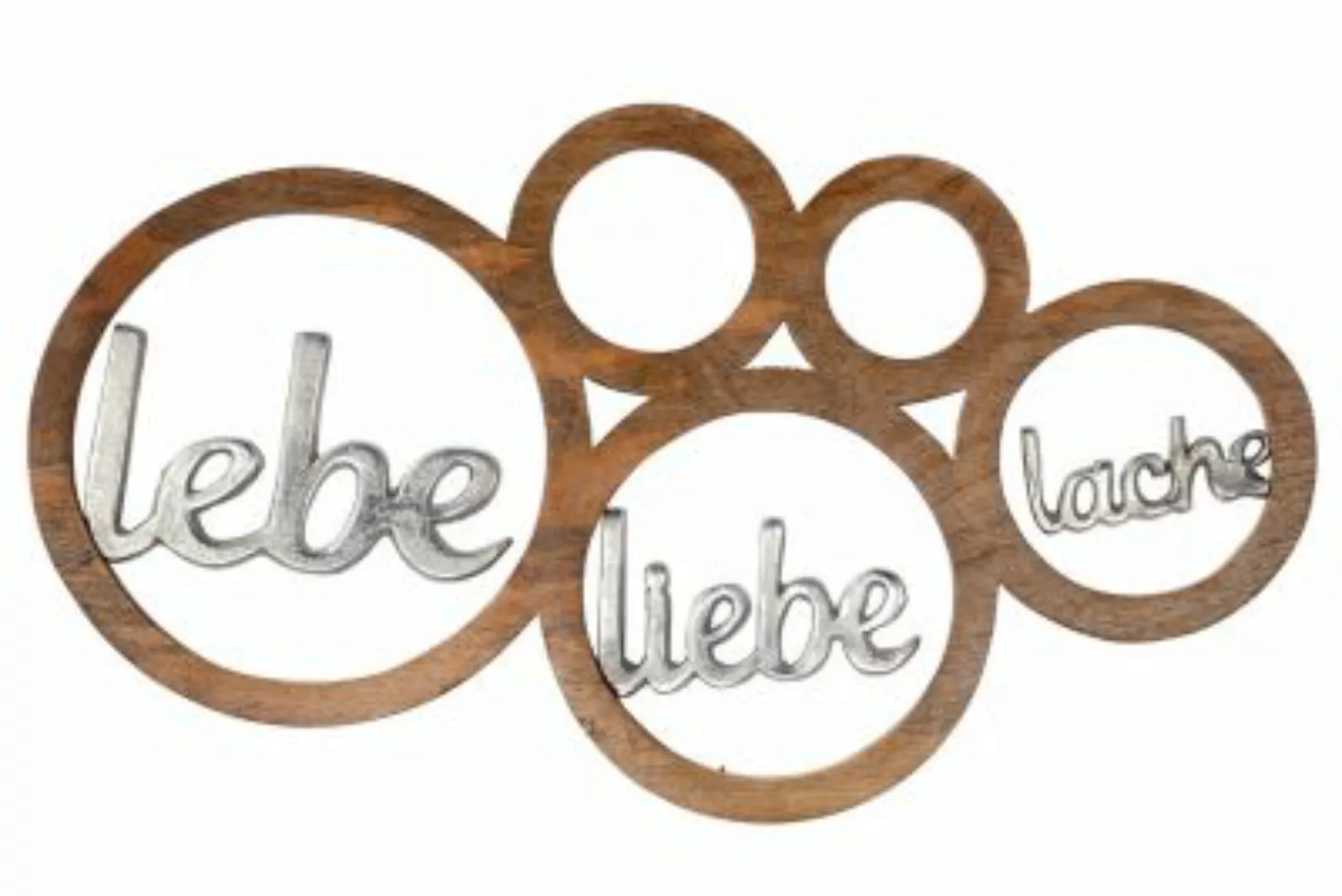 Gilde Objekt Lebe,Liebe,Lache braun/silber günstig online kaufen