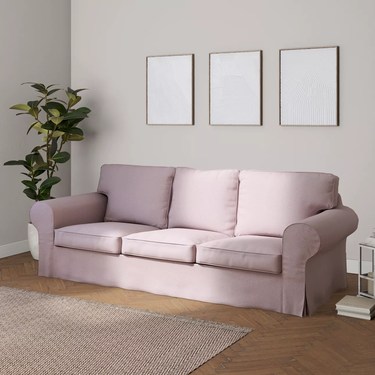 Bezug für Ektorp 3-Sitzer Schlafsofa, ALTES Modell, rosa, Sofahusse Ektorp günstig online kaufen