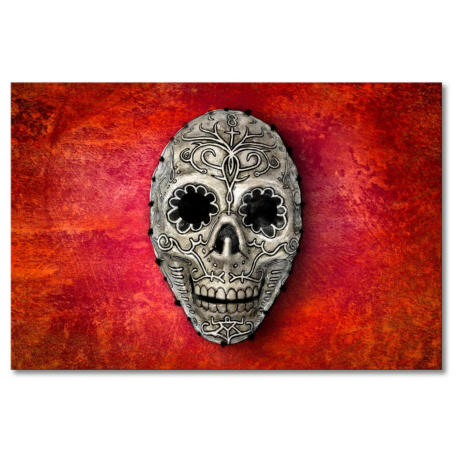 home24 Wandbild Skull On Red günstig online kaufen