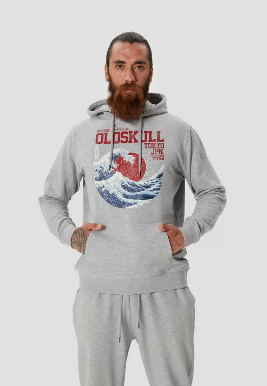 Oldskull Hoodie Asian Big W Vintage Logo Graphic günstig online kaufen