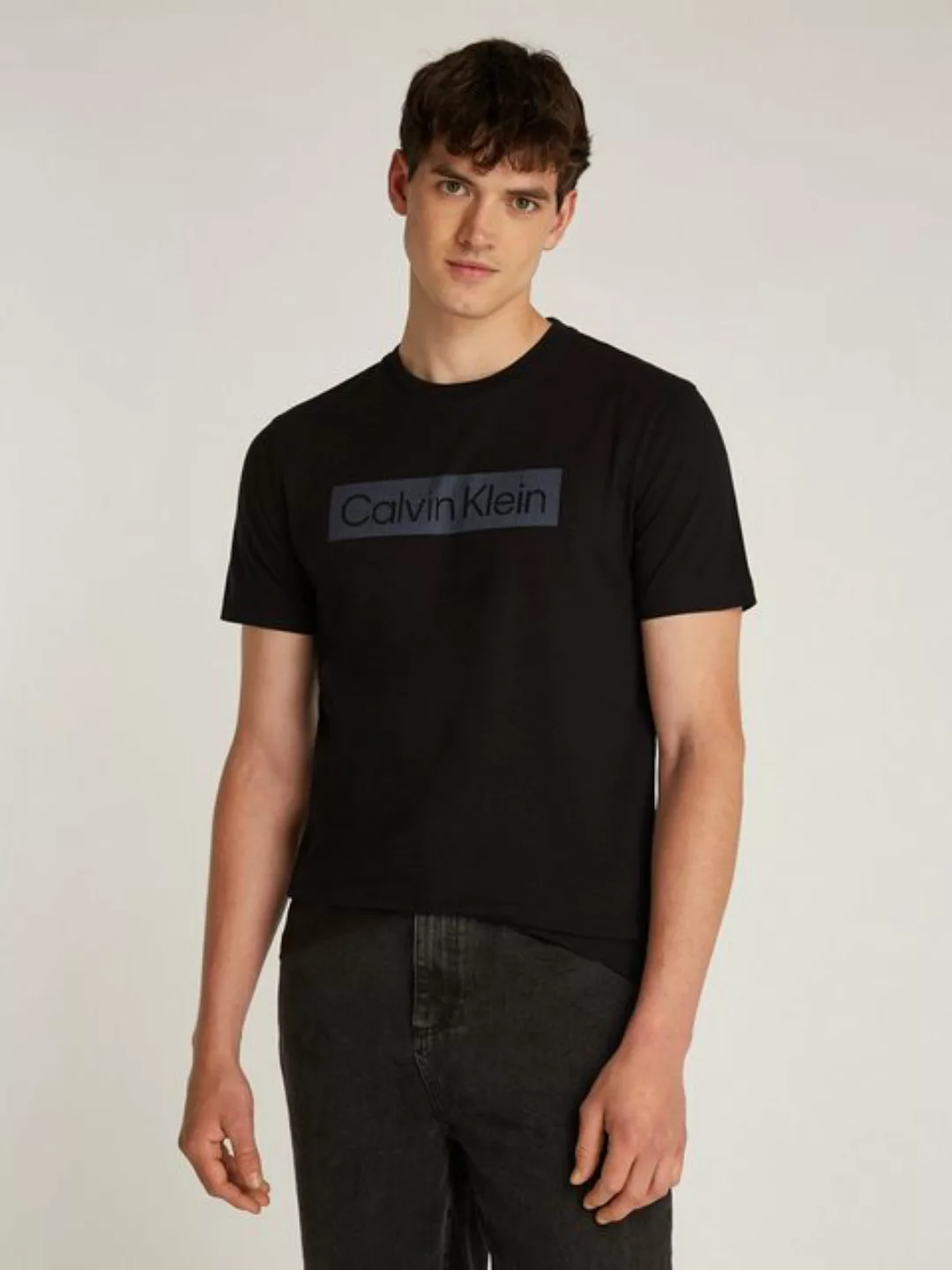 Calvin Klein T-Shirt "BOX STRIPED LOGO T-SHIRT", mit Logoschriftzug günstig online kaufen