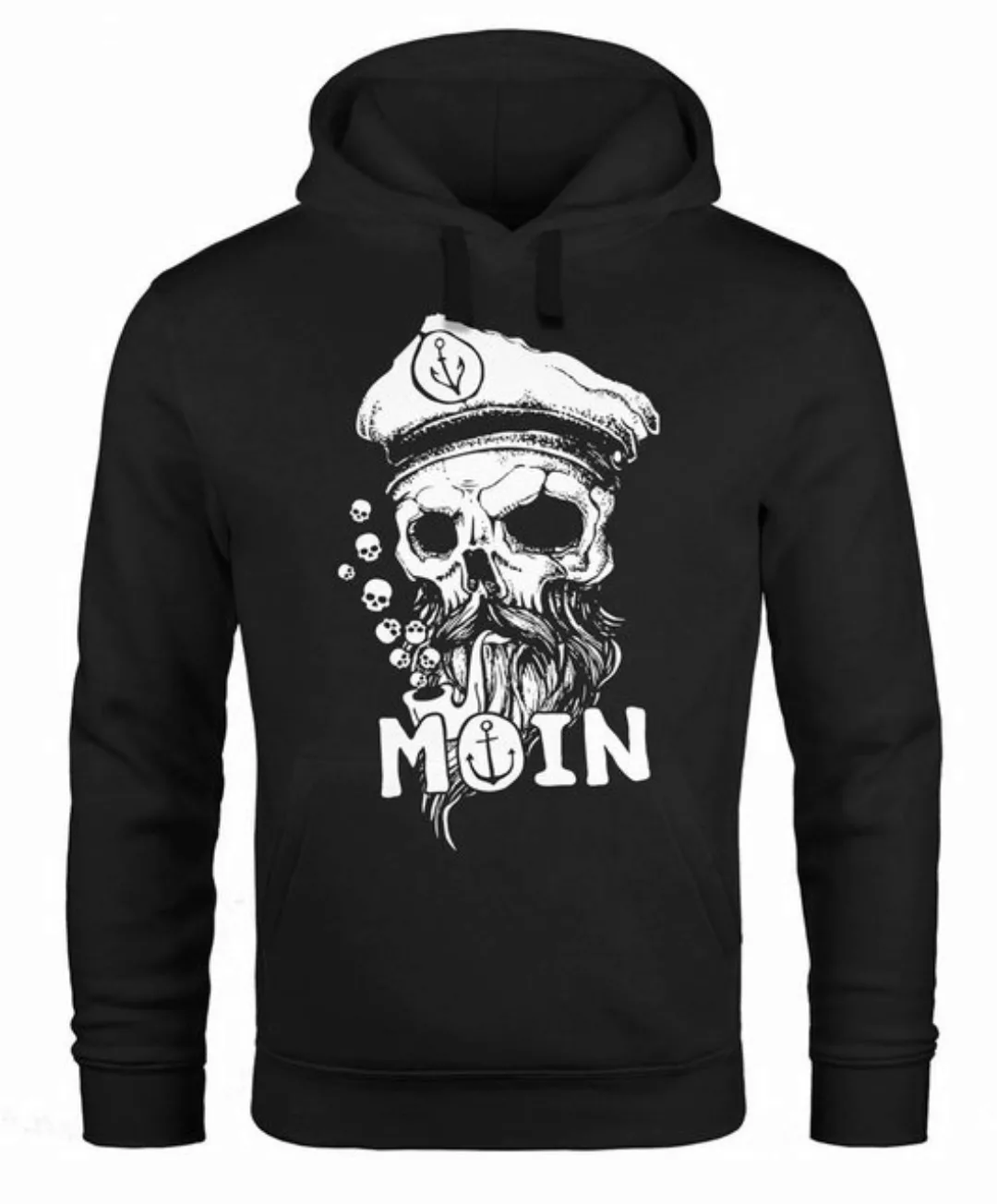 Neverless Hoodie Hoodie Herren Moin Kapitän Totenkopf Anker Bart Hamburg Pr günstig online kaufen