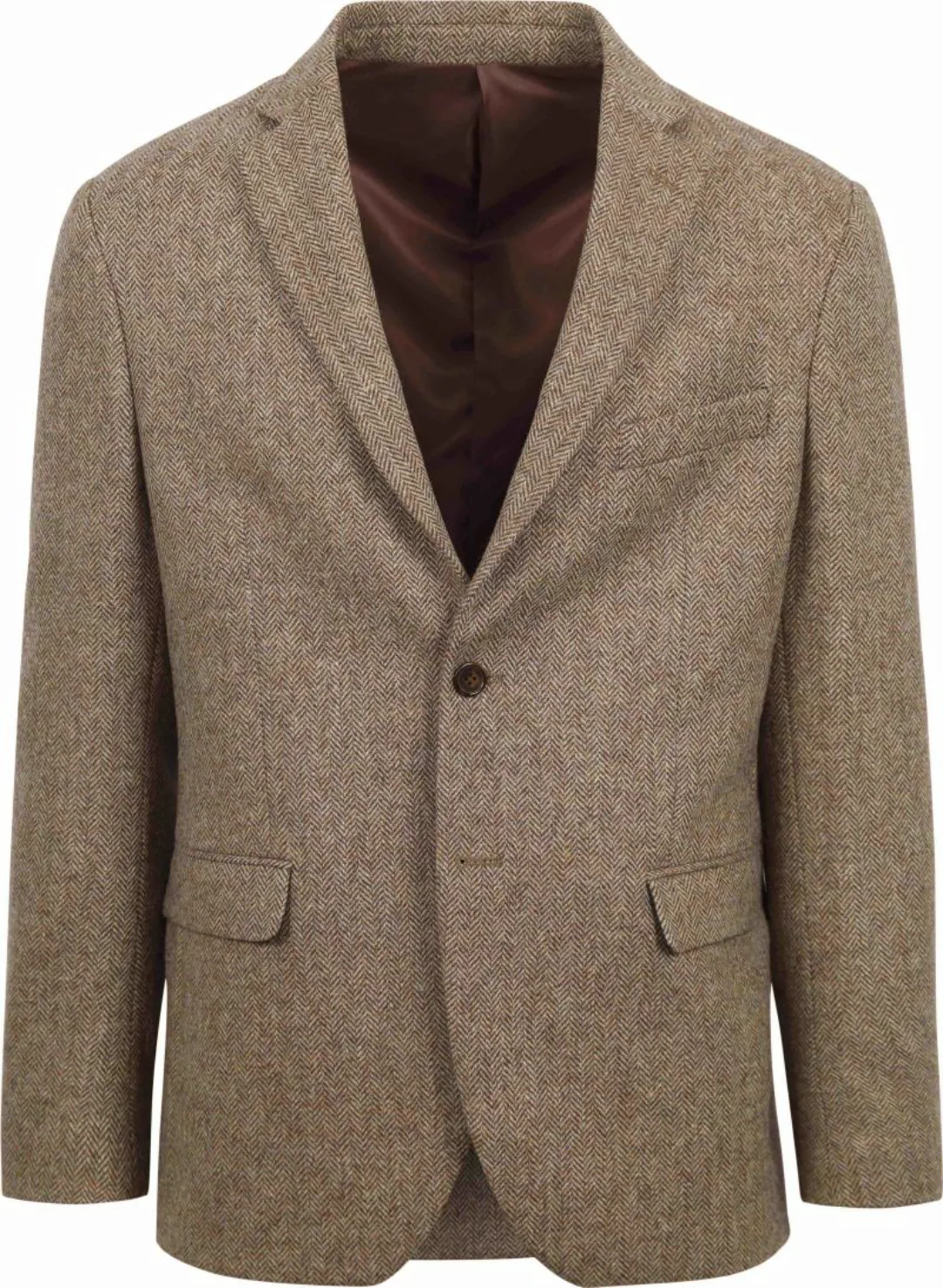 Suitable Tweed Blazer Herringbone Beige - Größe 48 günstig online kaufen