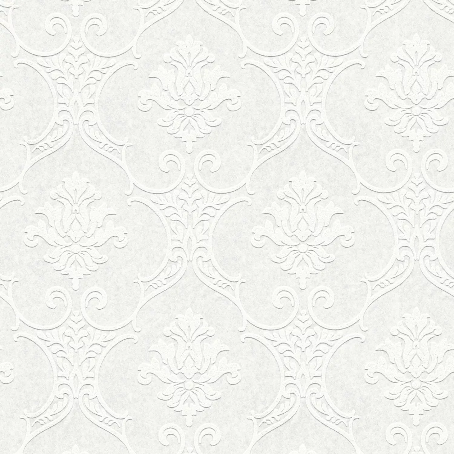 Bricoflor Barock Tapete Weiß überstreichbare Vliestapete mit Ornamenten Ele günstig online kaufen