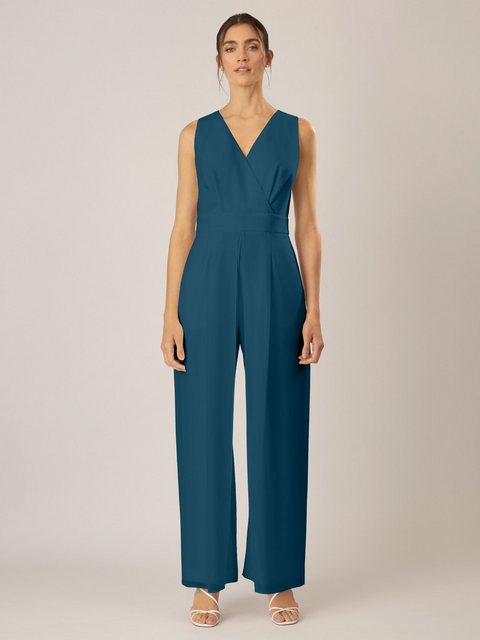 Apart Jumpsuit im Materialmix aus einer leicht strukturierter Ware und Chif günstig online kaufen