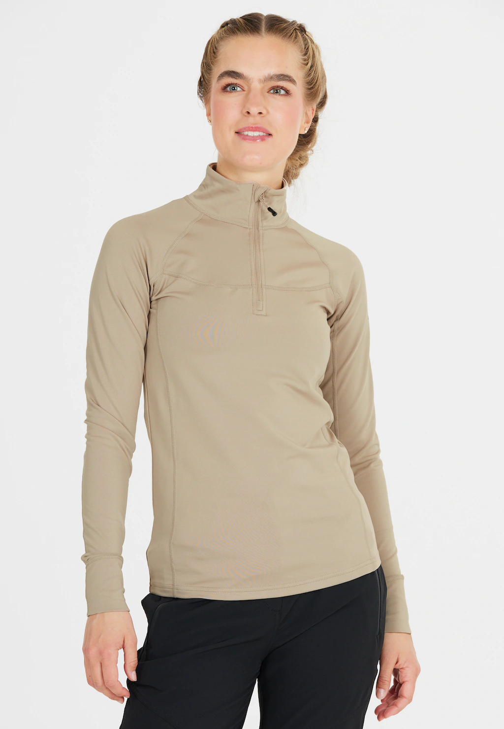 WHISTLER Langarmshirt "Blume", (1 tlg.), mit Reißverschluss und Stehkragen günstig online kaufen
