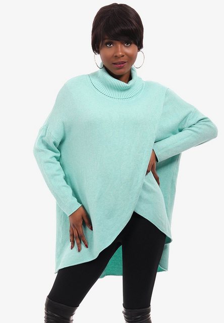 YC Fashion & Style Longpullover Strickpullover in Wickeloptik mit Rollkrage günstig online kaufen