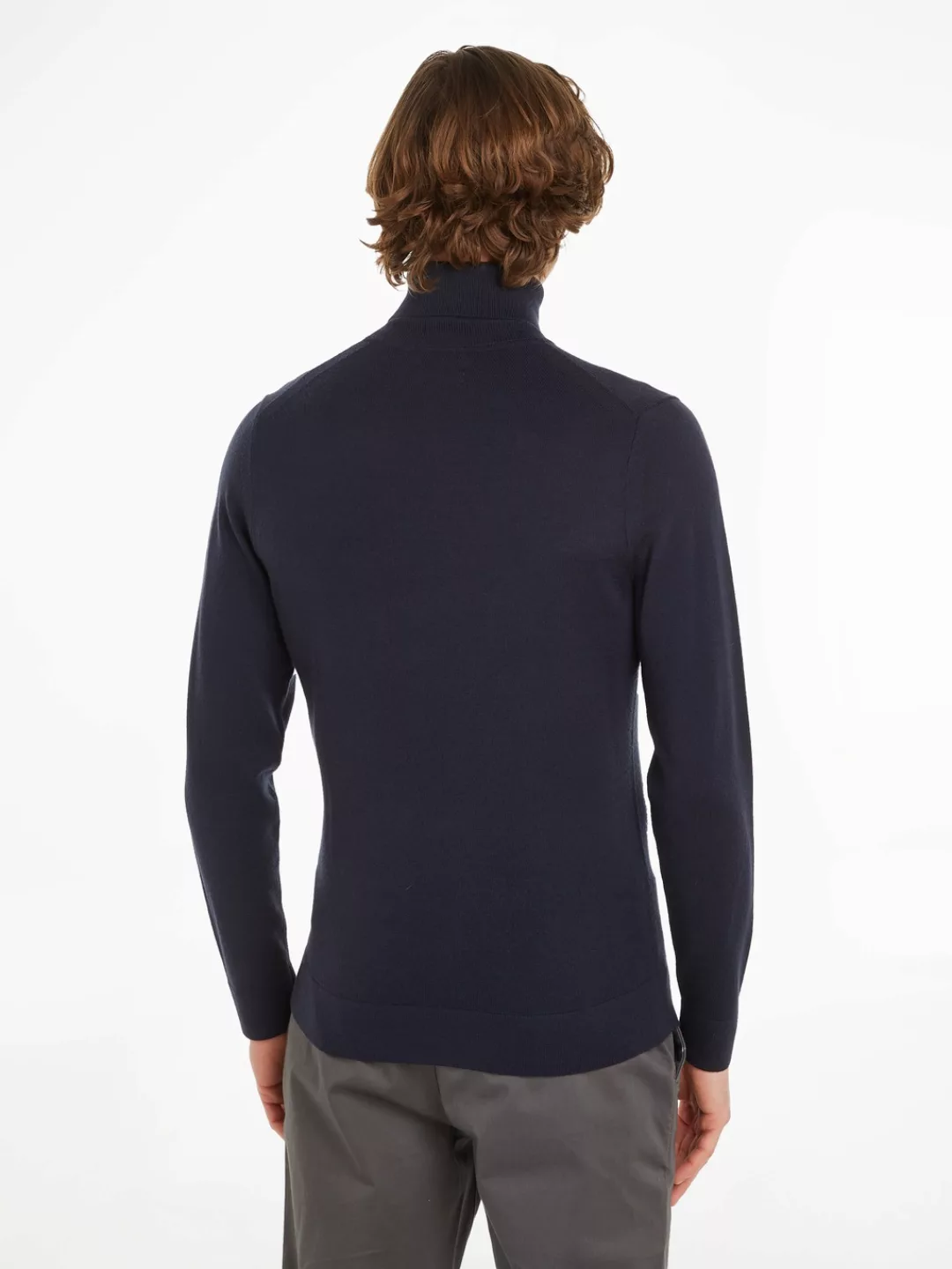 Calvin Klein Rollkragenpullover "SUPERIOR WOOL TURTLE NECK", mit Logosticke günstig online kaufen