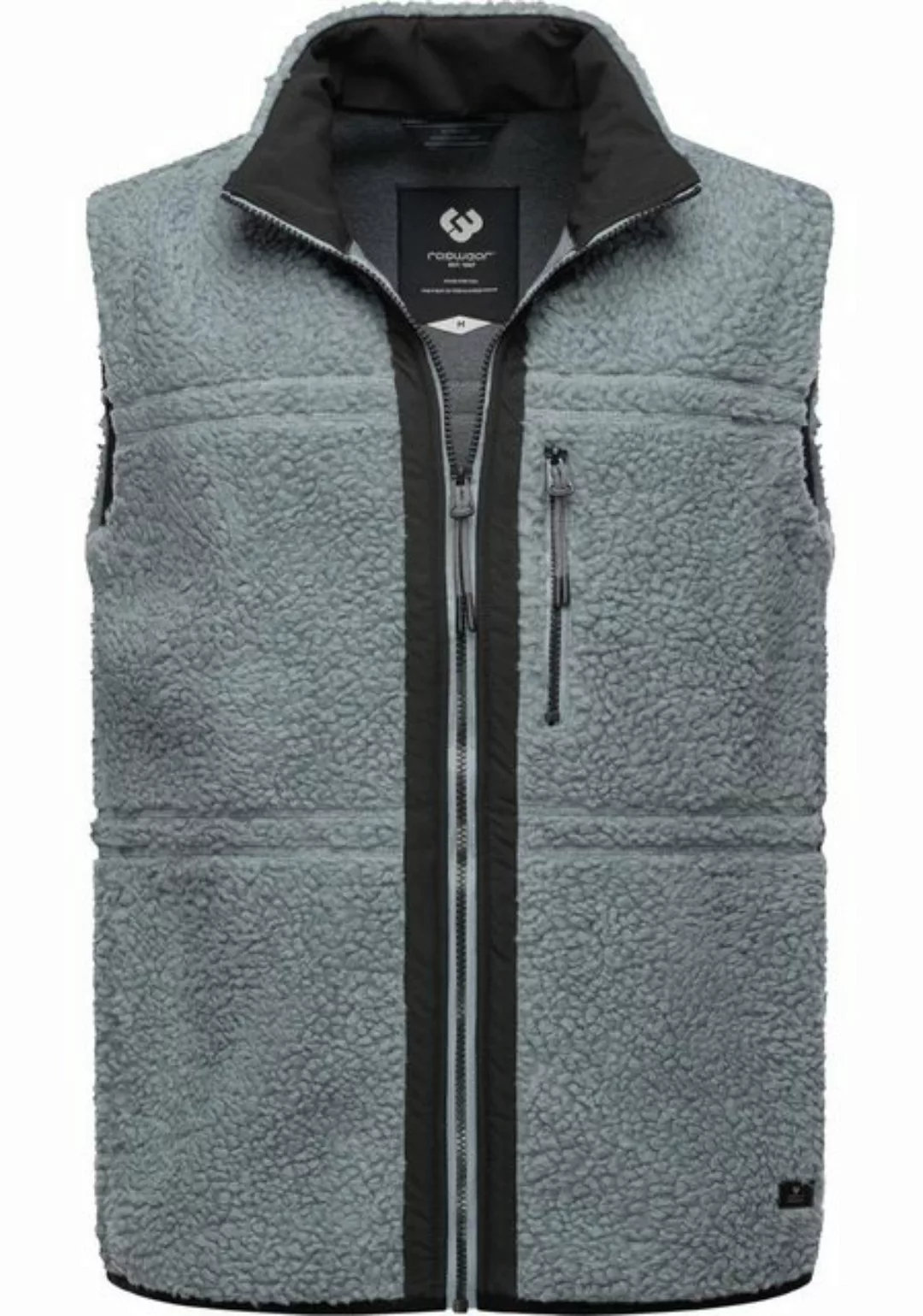 Ragwear Plüschweste Noory Vest Herren Basic ärmellose Teddy-Fleece Jacke günstig online kaufen