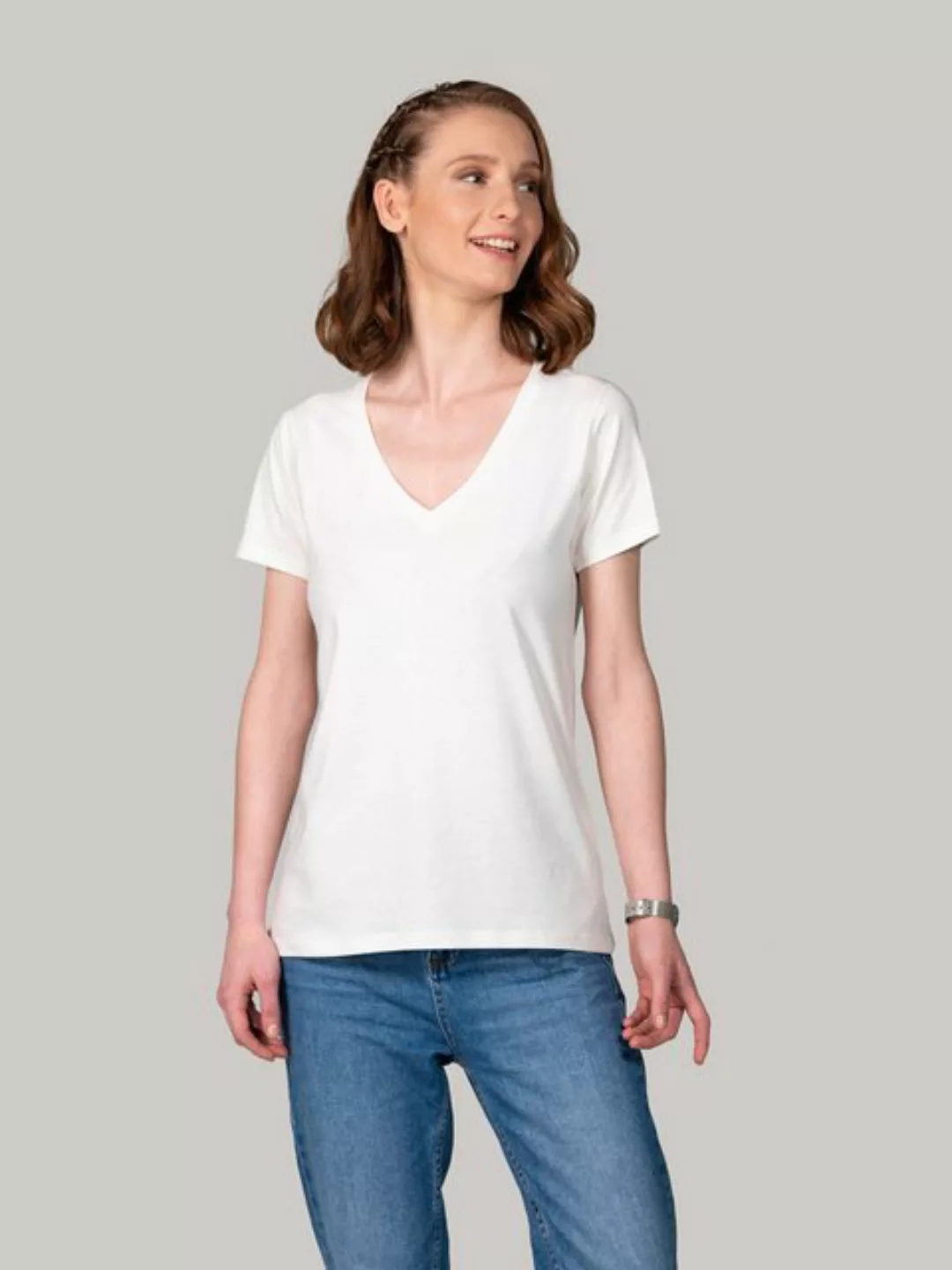 BLUVERD V-Shirt Basic-T-Shirt mit V-Ausschnitt günstig online kaufen