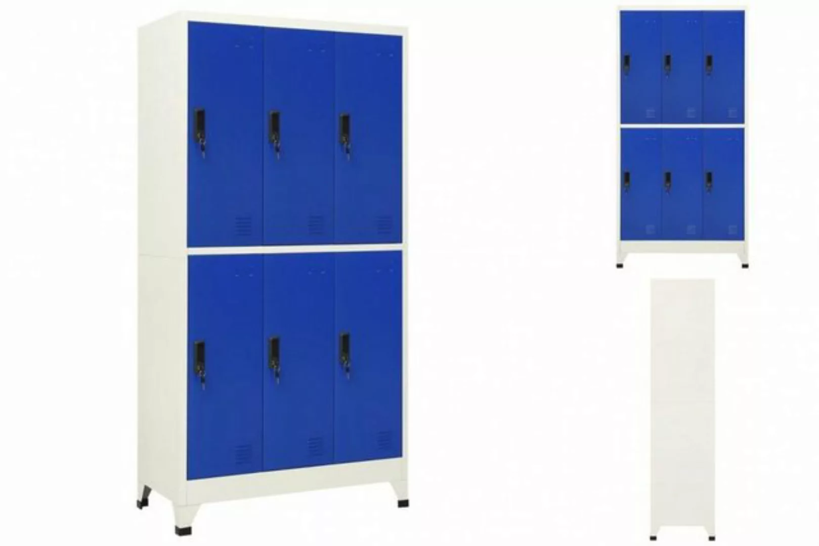 Vidaxl Schließfachschrank Grau Und Blau 90x45x180 Cm Stahl günstig online kaufen