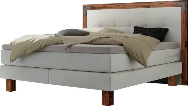 HASENA Boxspringbett Memphis, im Vintagelook, Massivholz-Umrandung, Tonnent günstig online kaufen