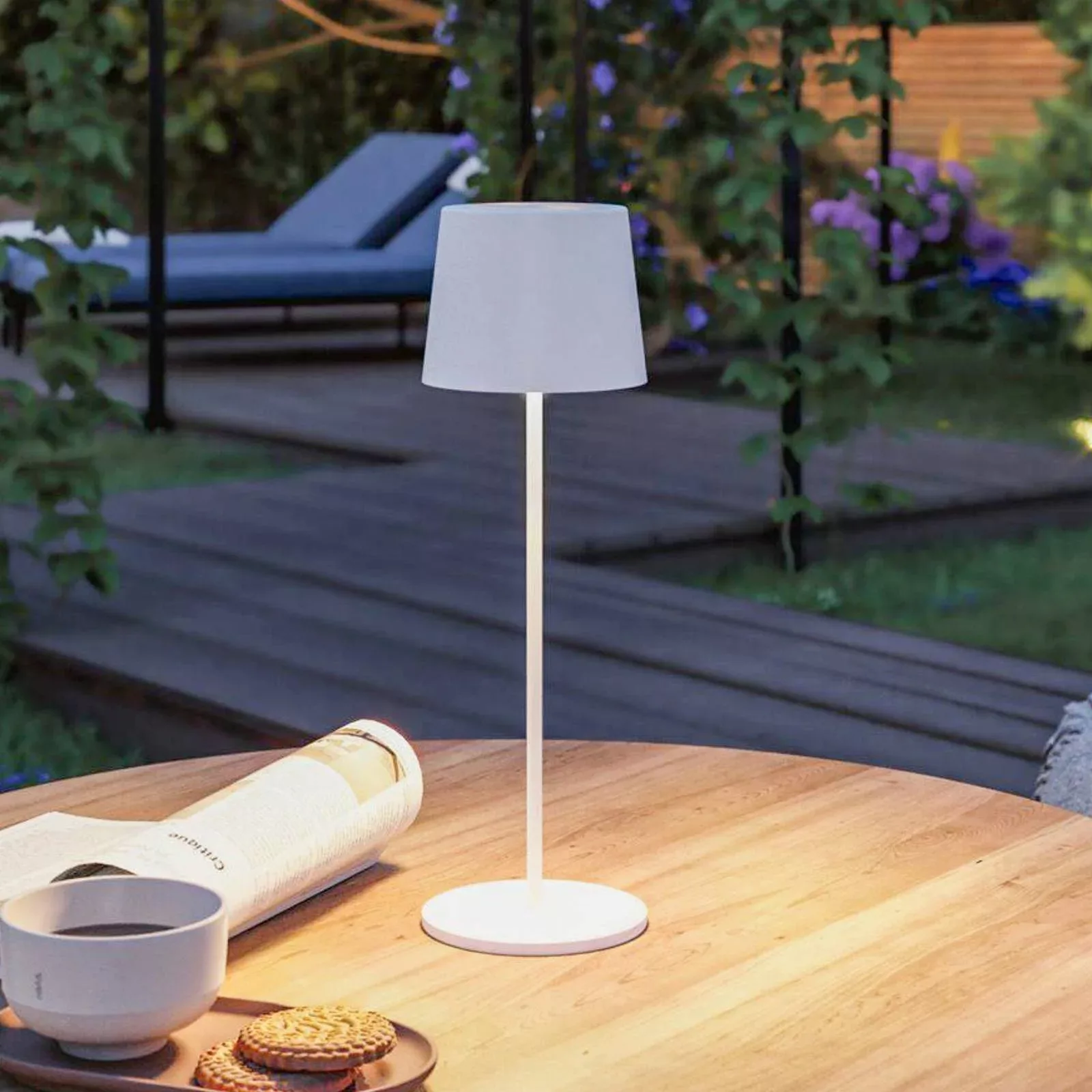 Paulmann LED-Akku-Tischleuchte Gilo, weiß, Kunststoff, IP44 günstig online kaufen