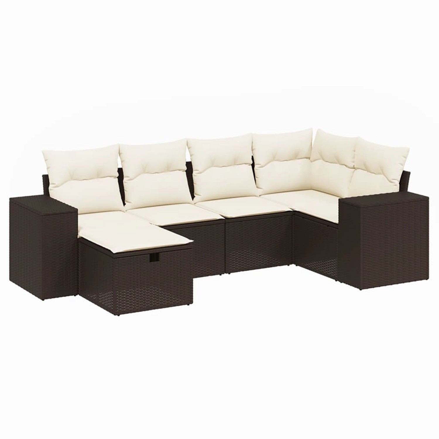 vidaXL 6-Tlg Garten-Sofagarnitur mit Kissen Braun Poly Rattan 3264419 günstig online kaufen