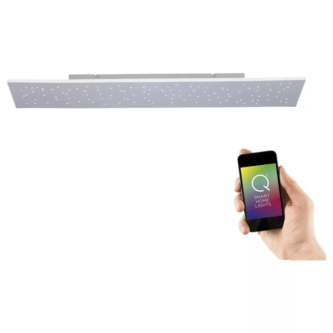 Q-Smart LED Deckenleuchte Q-Nightsky in Silber inkl. Fernbedienung 255x1005 günstig online kaufen