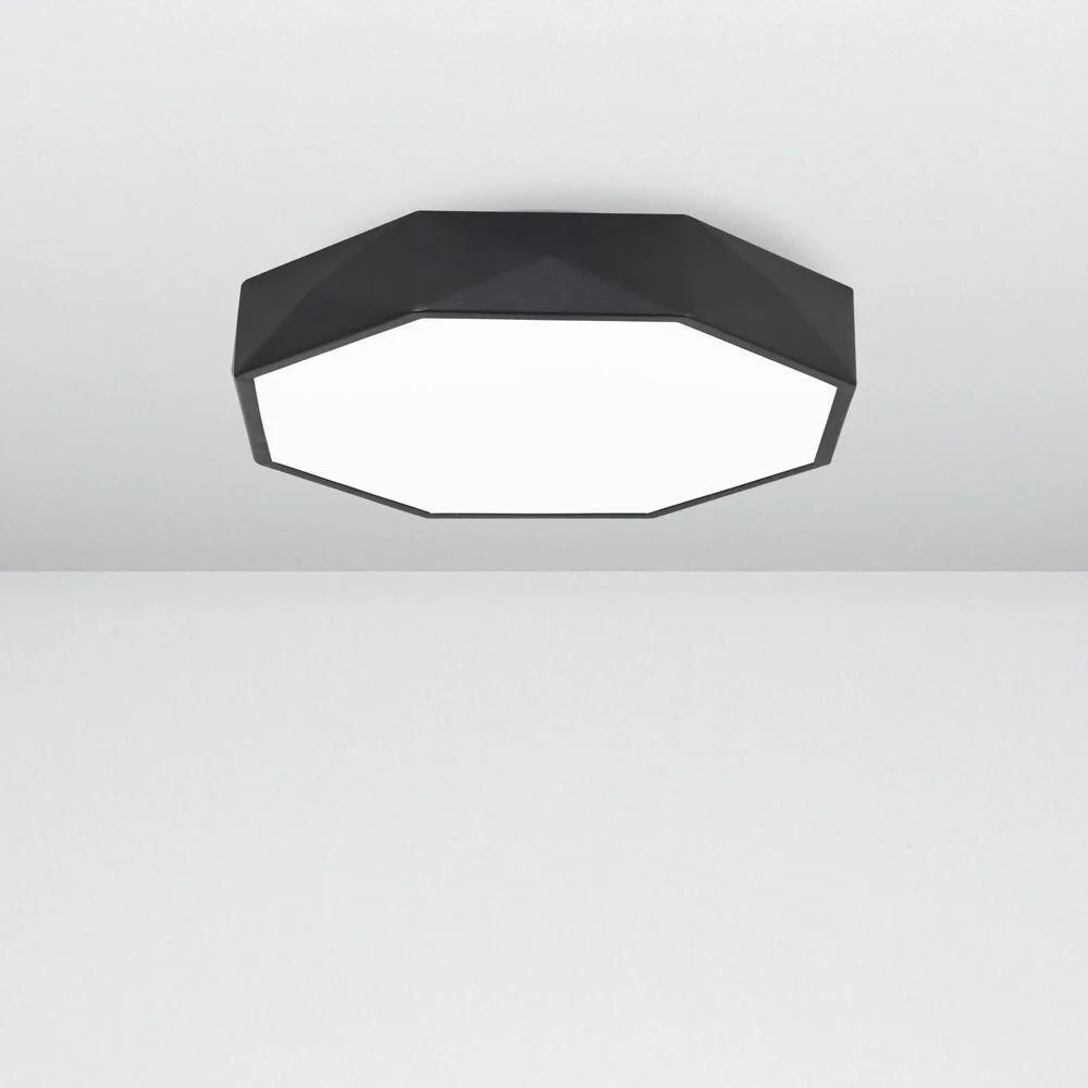 LED Deckenleuchte Eben in Schwarz 24W 1380lm günstig online kaufen