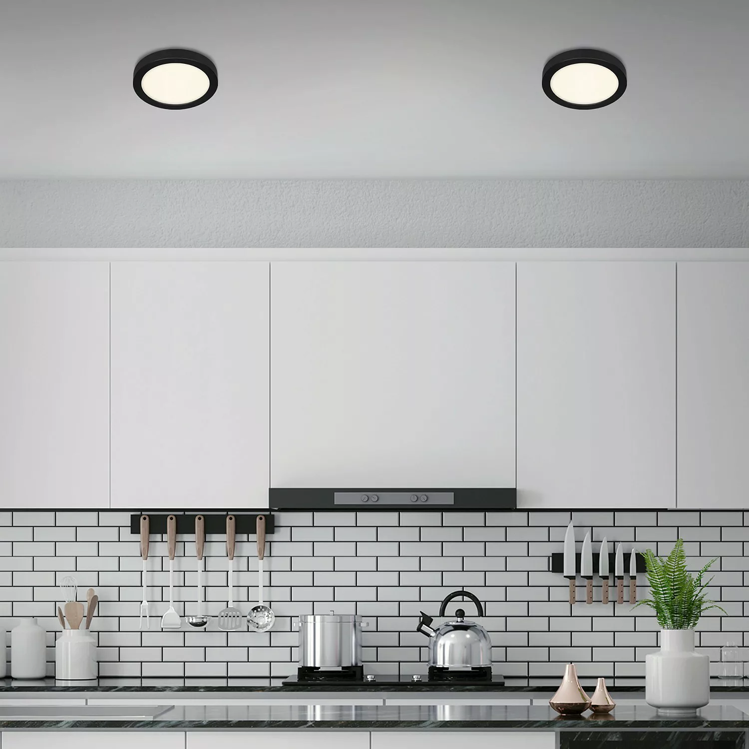 Briloner LED-Deckenleuchte Fire Black 17 W Schwarz günstig online kaufen