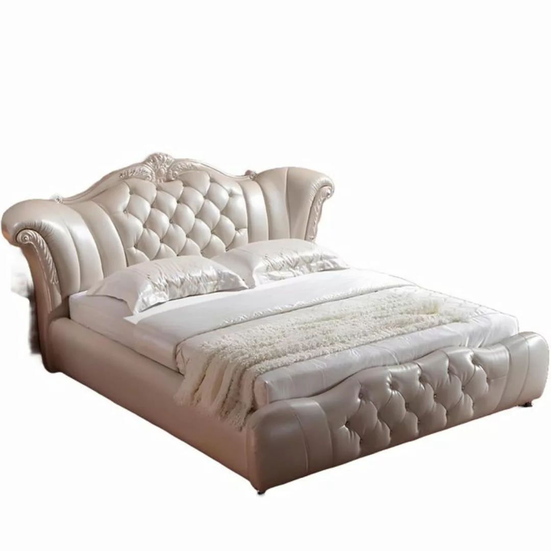 JVmoebel Bett Design Chesterfield Bett Textil Samt Polster Leder Hotel Schl günstig online kaufen