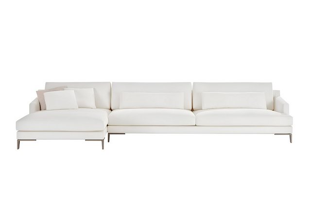 Xlmoebel Ecksofa Moderne L-förmige Stoff-Wohnlandschaft in Weiß mit Eckgarn günstig online kaufen