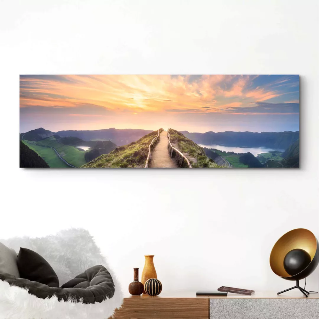 Reinders Wandbild "Wandbild Morgenröte Berge - Sonnenaufgang - Natur", Land günstig online kaufen