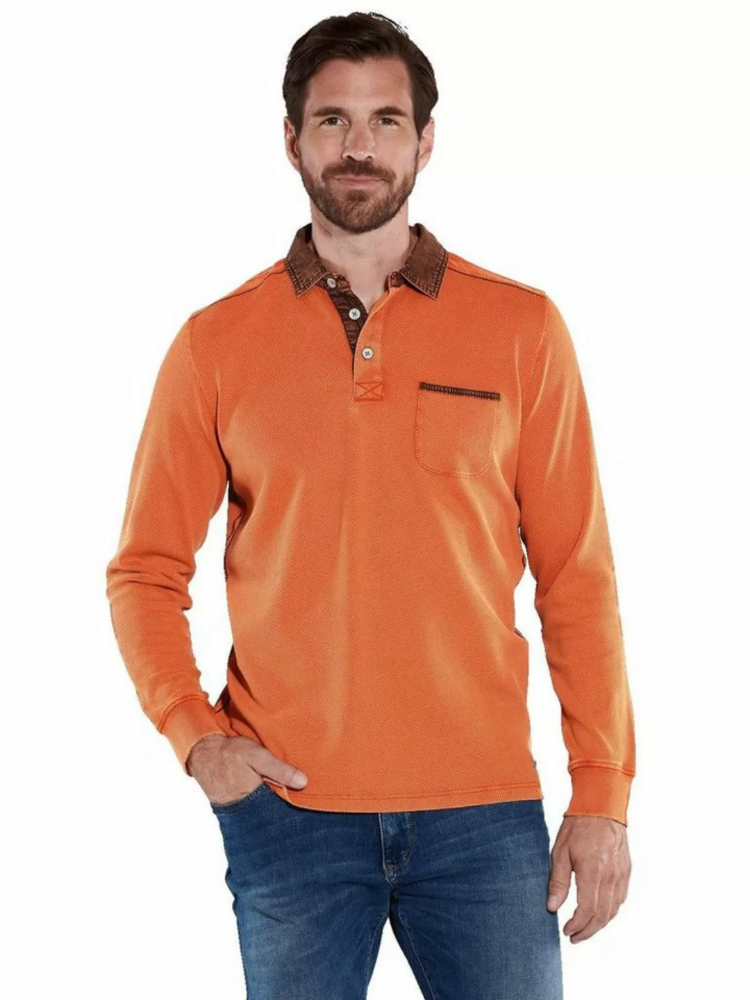 Engbers Langarm-Poloshirt Polo-Shirt uni günstig online kaufen